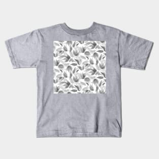 Light Gray Watercolor Petals Kids T-Shirt